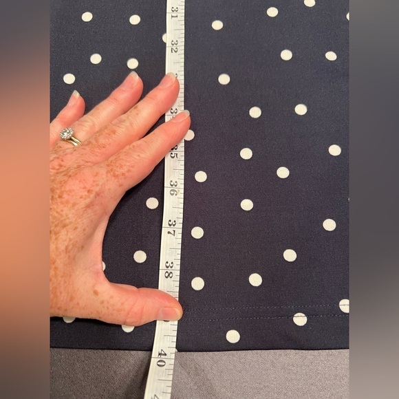Banana Republic Sheath Dress Dark Blue & White Polka Dots Sze MP - Picture 13 of 13